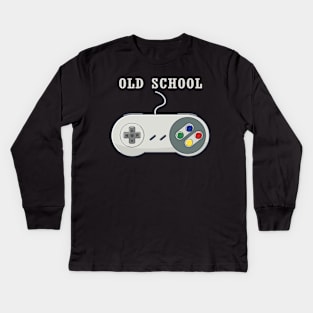 Old School Dad Gaming Kids Long Sleeve T-Shirt